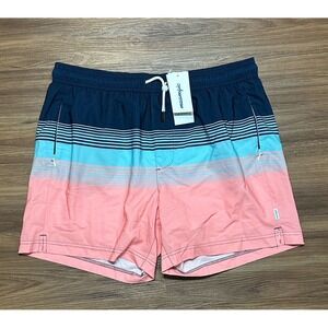 Maamgic Multicolor 6" Compression Lined Mens Swim Trunks Shorts Navy/Pink Sz XL
